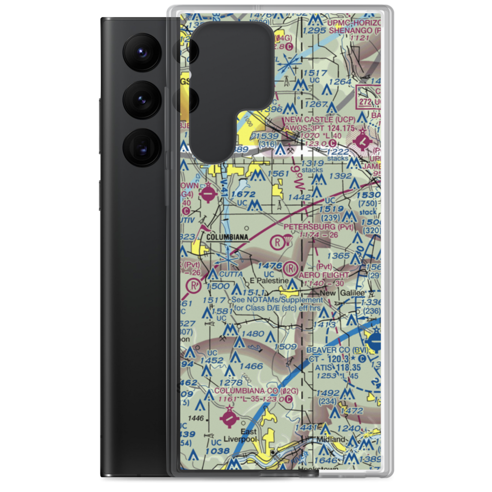 Petersburg Airport (OH29) VFR Sectional Samsung Case Samsung Galaxy S22 Ultra model shown