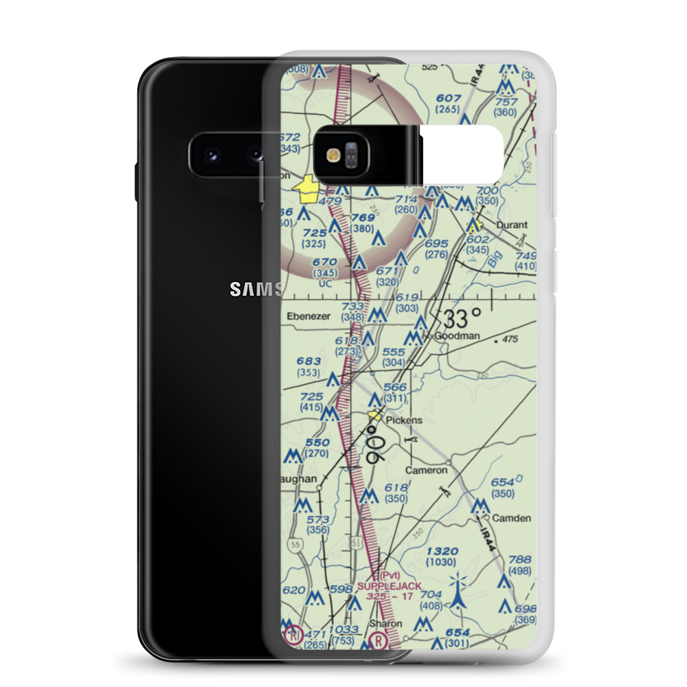 Peterson Airport (1MS2) VFR Sectional Samsung Case Samsung Galaxy S10 model shown