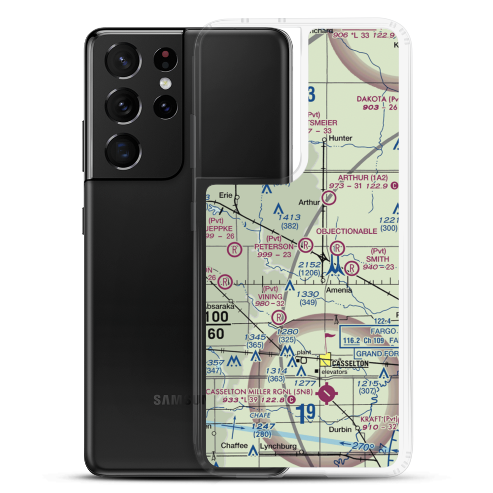 Peterson Airport (ND73) VFR Sectional Samsung Case Samsung Galaxy S21 Ultra model shown