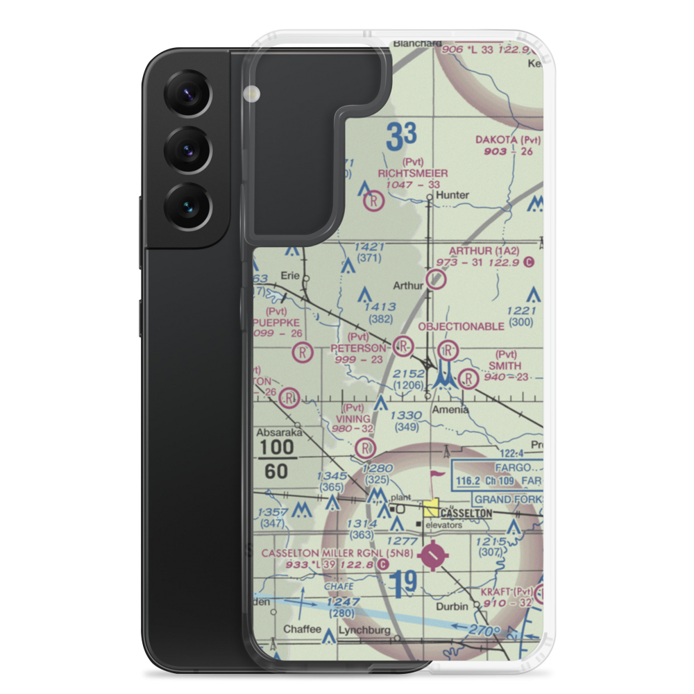 Peterson Airport (ND73) VFR Sectional Samsung Case Samsung Galaxy S22 Plus model shown