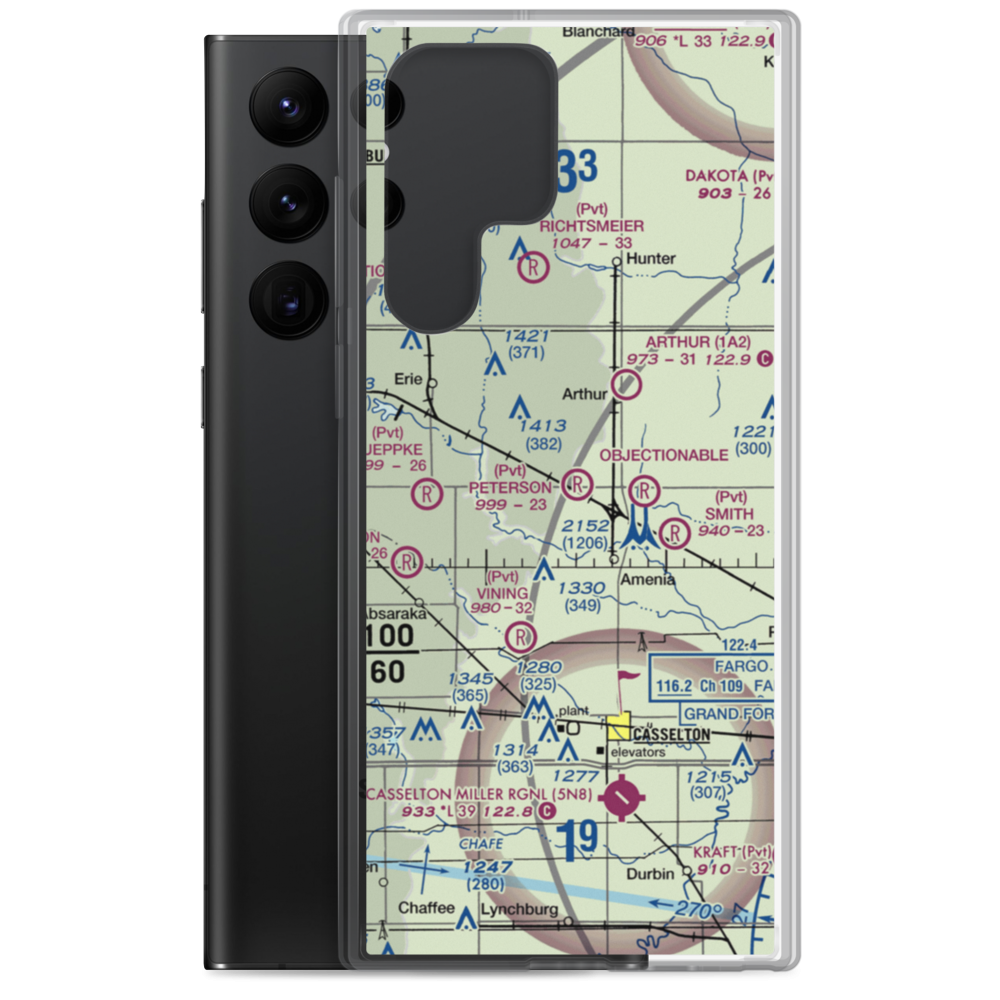 Peterson Airport (ND73) VFR Sectional Samsung Case Samsung Galaxy S22 Ultra model shown