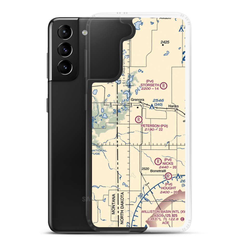 Peterson Airport (ND86) VFR Sectional Samsung Case Samsung Galaxy S21 Plus model shown
