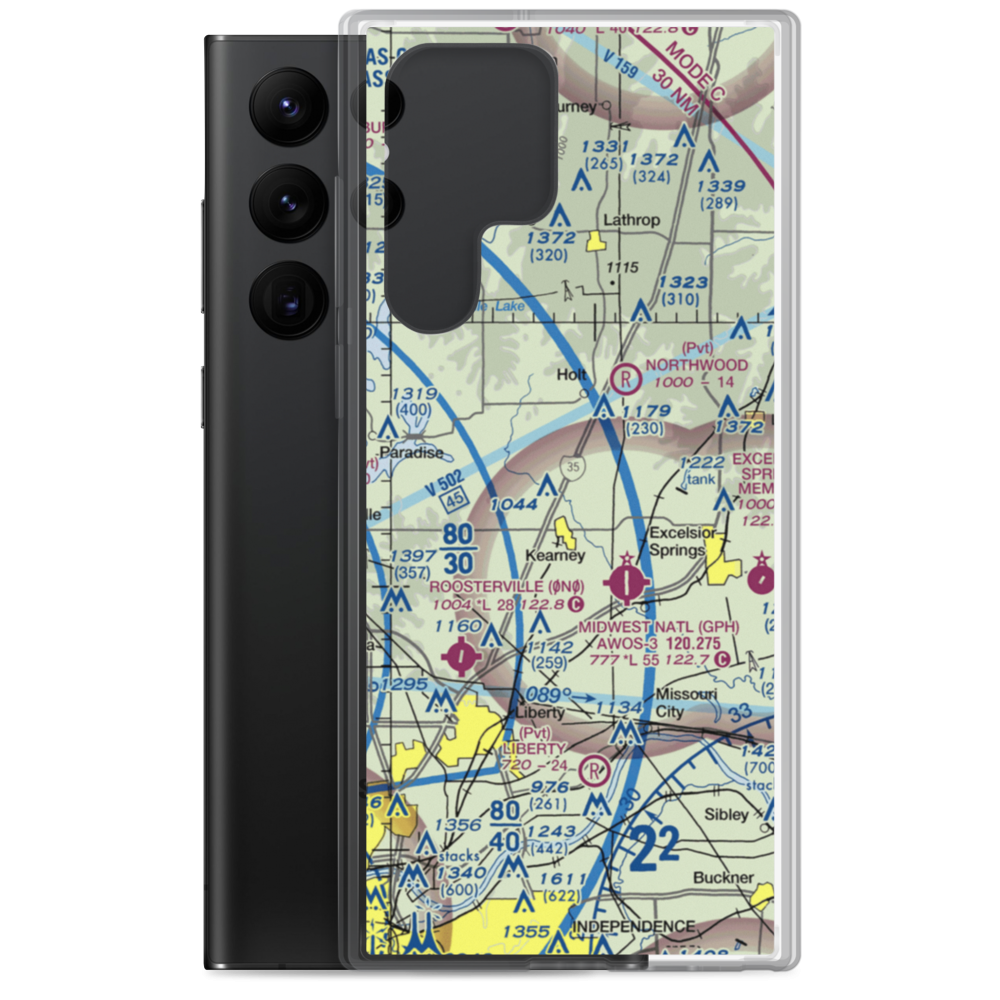Peterson Farm Airport (MO26) VFR Sectional Samsung Case Samsung Galaxy S22 Ultra model shown