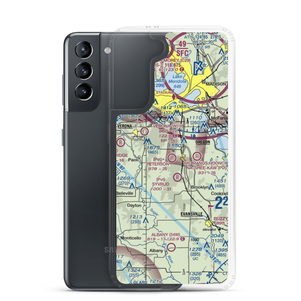 Peterson Field (15WI) VFR Sectional Samsung Case Samsung Galaxy S21 model shown