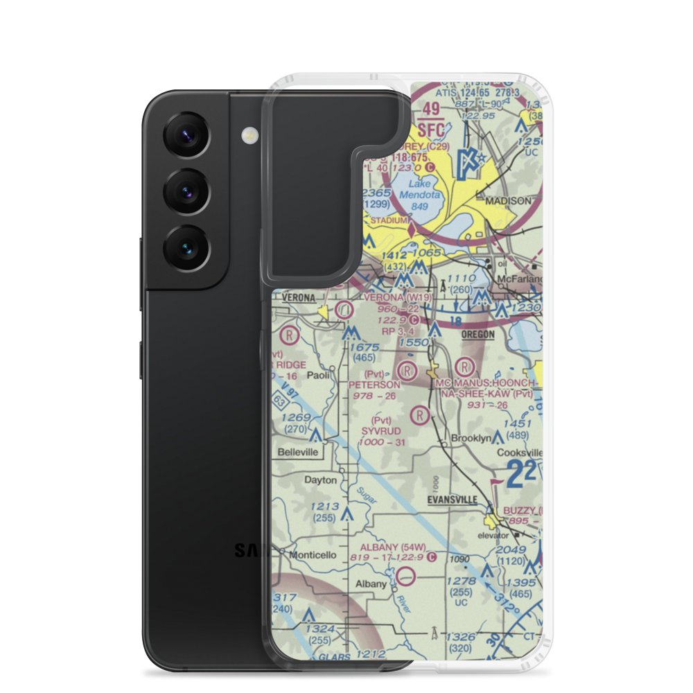 Peterson Field (15WI) VFR Sectional Samsung Case Samsung Galaxy S22 model shown