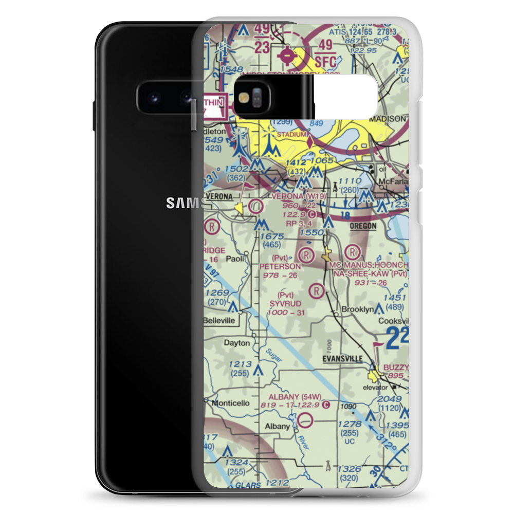 Peterson Field (15WI) VFR Sectional Samsung Case Samsung Galaxy S10+ model shown
