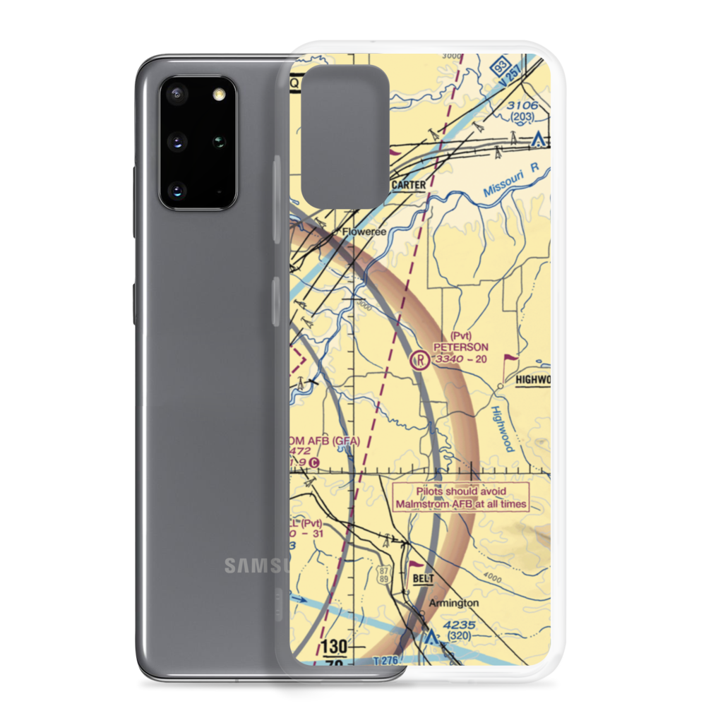 Peterson Ranch Airport (MT77) VFR Sectional Samsung Case Samsung Galaxy S20 Plus model shown