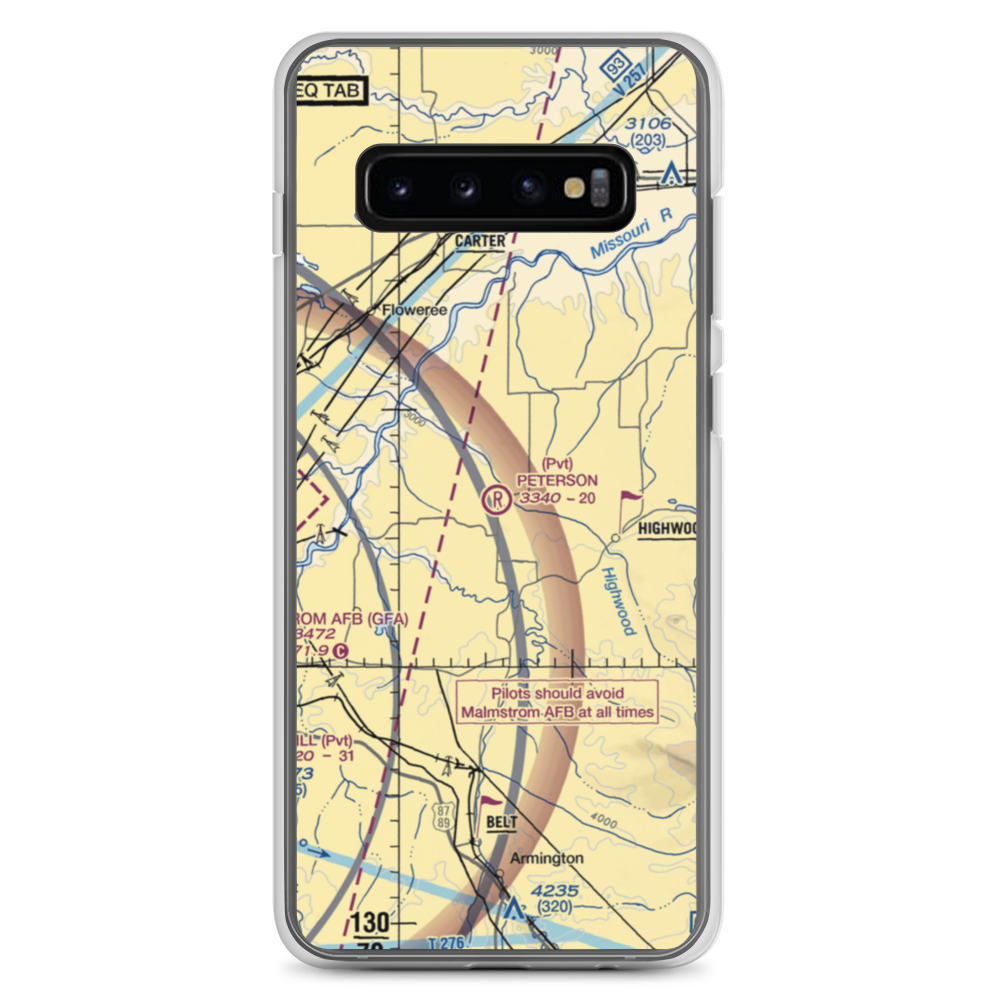 Peterson Ranch Airport (MT77) VFR Sectional Samsung Case Samsung Galaxy S10+ model shown