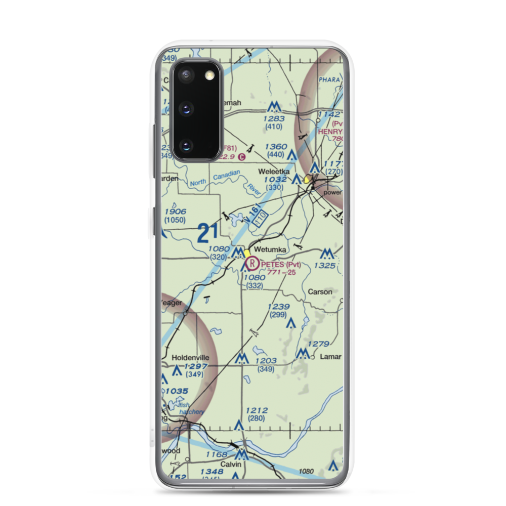 Petes Airpark (8OL1) VFR Sectional Samsung Case Samsung Galaxy S20 model shown