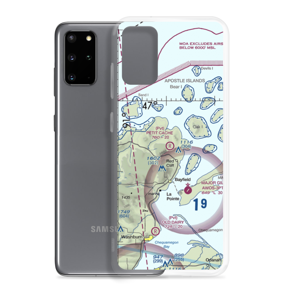 Petit Cache Airport (WS19) VFR Sectional Samsung Case Samsung Galaxy S20 Plus model shown