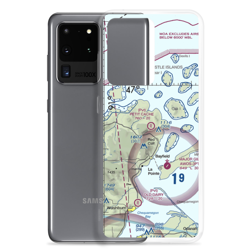 Petit Cache Airport (WS19) VFR Sectional Samsung Case Samsung Galaxy S20 Ultra model shown