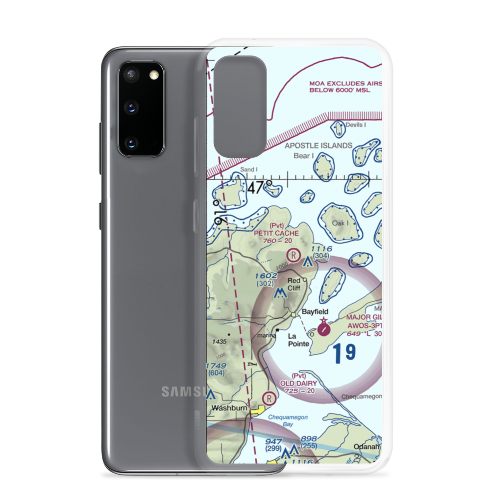 Petit Cache Airport (WS19) VFR Sectional Samsung Case Samsung Galaxy S20 model shown