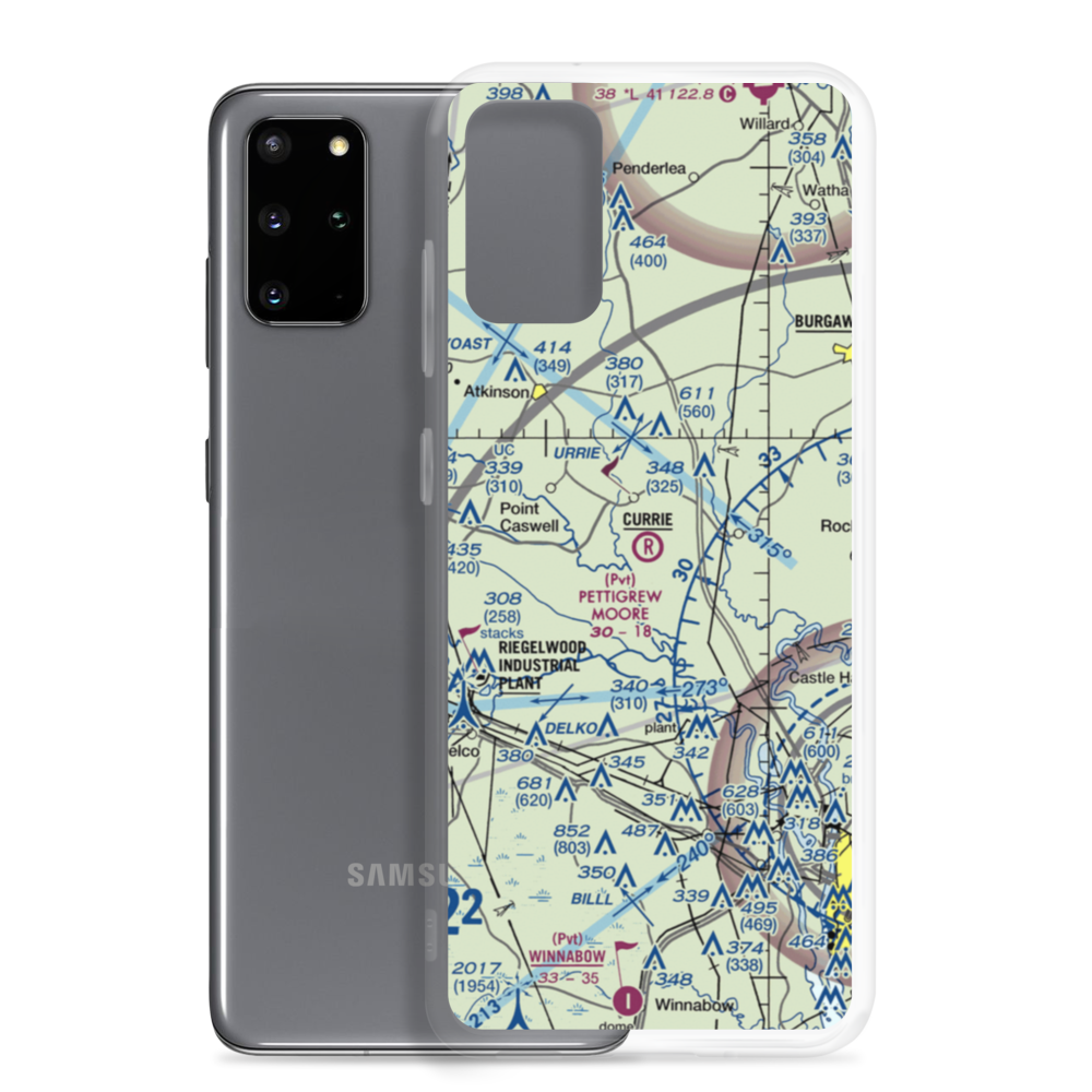 Pettigrew Moore Aerodrome (33NC) VFR Sectional Samsung Case Samsung Galaxy S20 Plus model shown