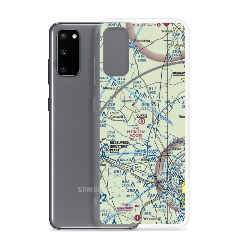 Pettigrew Moore Aerodrome (33NC) VFR Sectional Samsung Case Samsung Galaxy S20 model shown