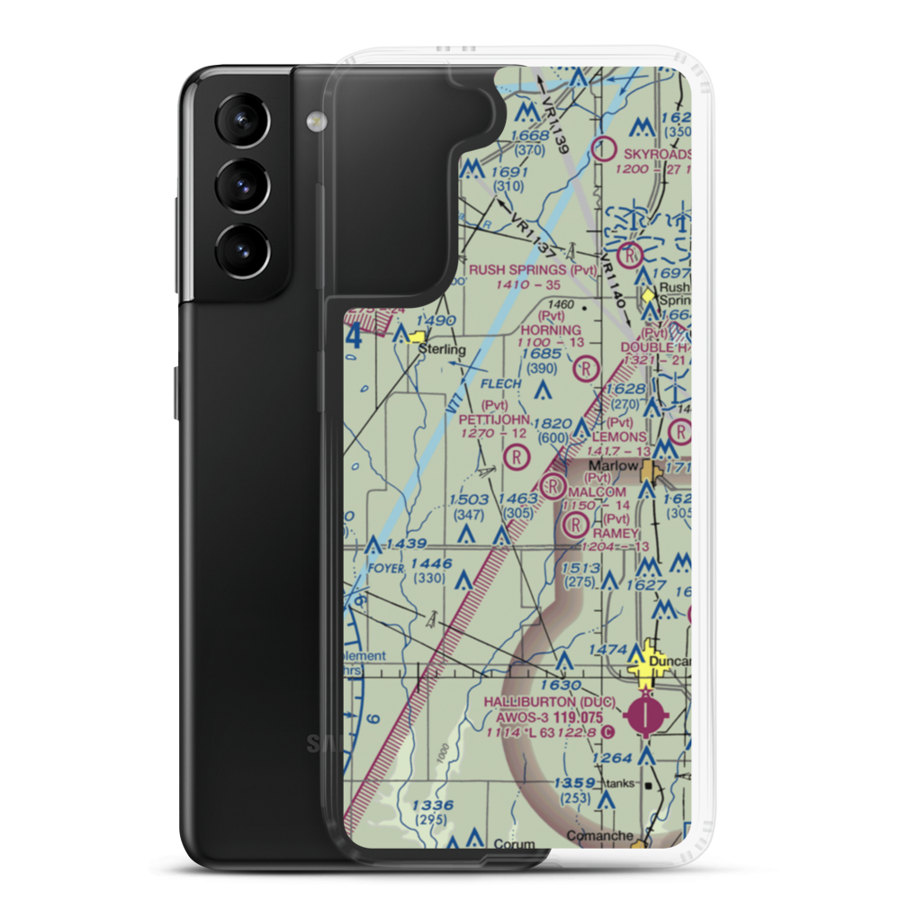Pettijohn Acres Landing (84OK) VFR Sectional Samsung Case Samsung Galaxy S21 Plus model shown