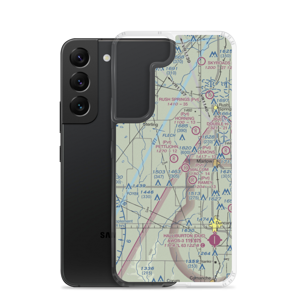 Pettijohn Acres Landing (84OK) VFR Sectional Samsung Case Samsung Galaxy S22 model shown