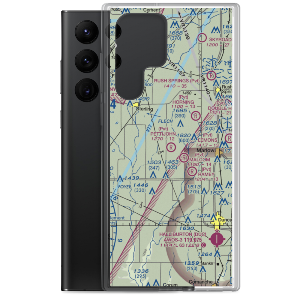 Pettijohn Acres Landing (84OK) VFR Sectional Samsung Case Samsung Galaxy S22 Ultra model shown