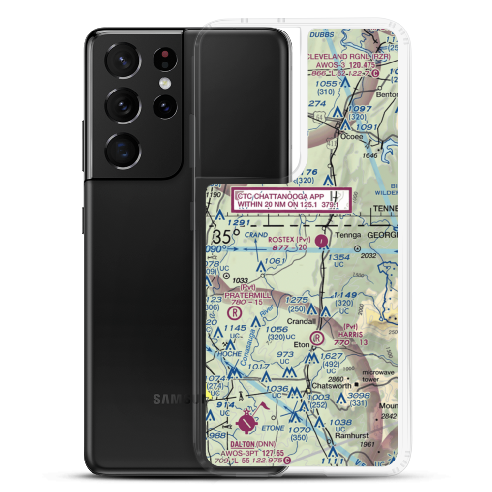 Petty Farms Airport (2GE7) VFR Sectional Samsung Case Samsung Galaxy S21 Ultra model shown