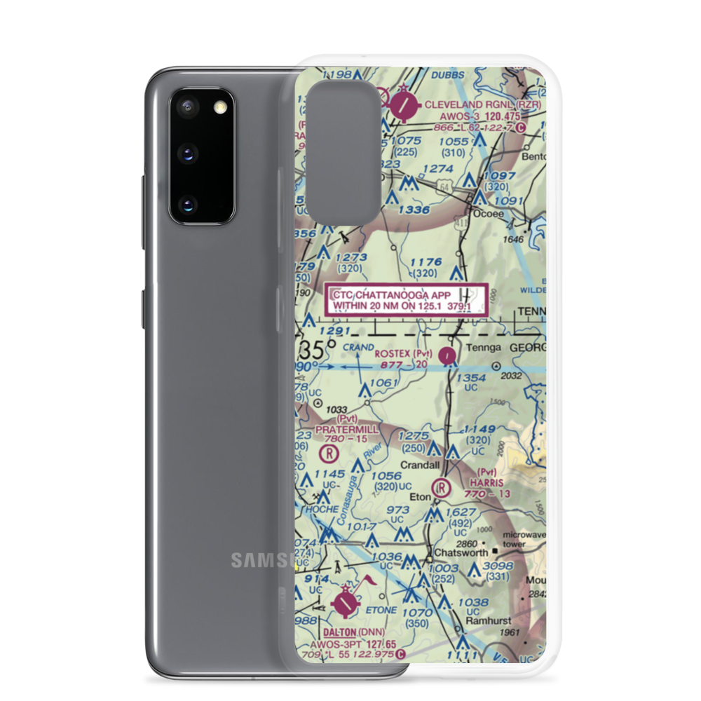 Petty Farms Airport (2GE7) VFR Sectional Samsung Case Samsung Galaxy S20 model shown