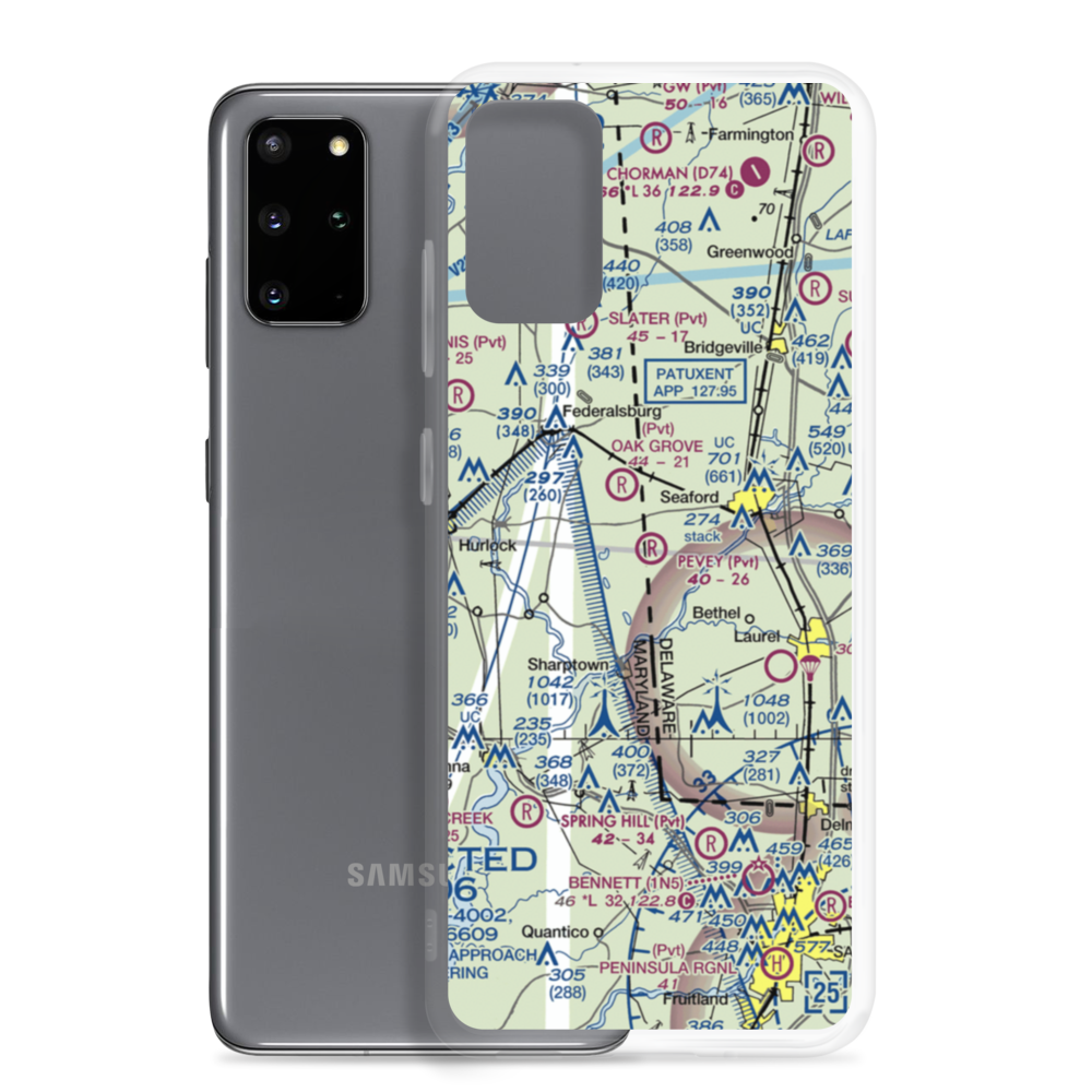 Pevey Airport (DE15) VFR Sectional Samsung Case Samsung Galaxy S20 Plus model shown