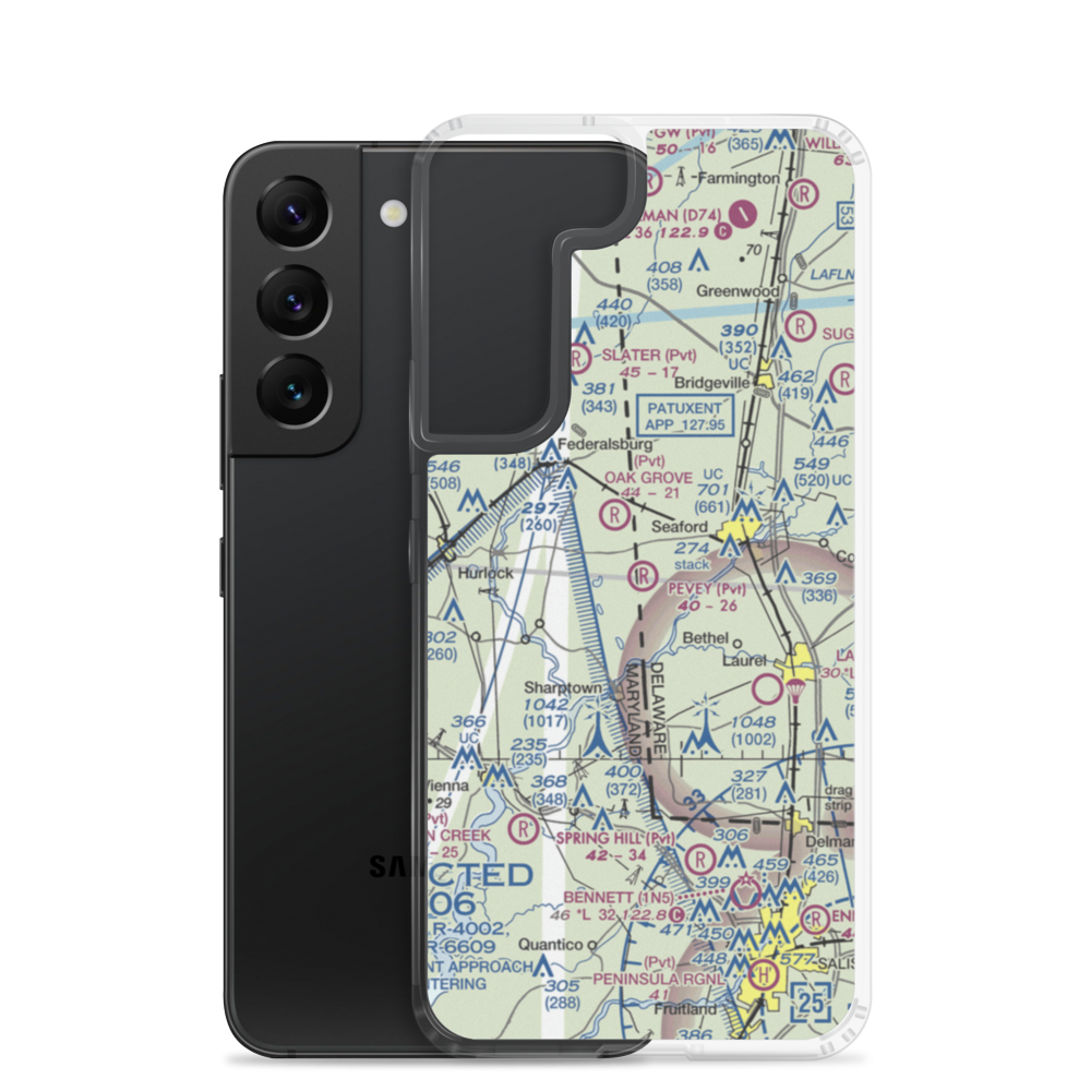Pevey Airport (DE15) VFR Sectional Samsung Case Samsung Galaxy S22 model shown
