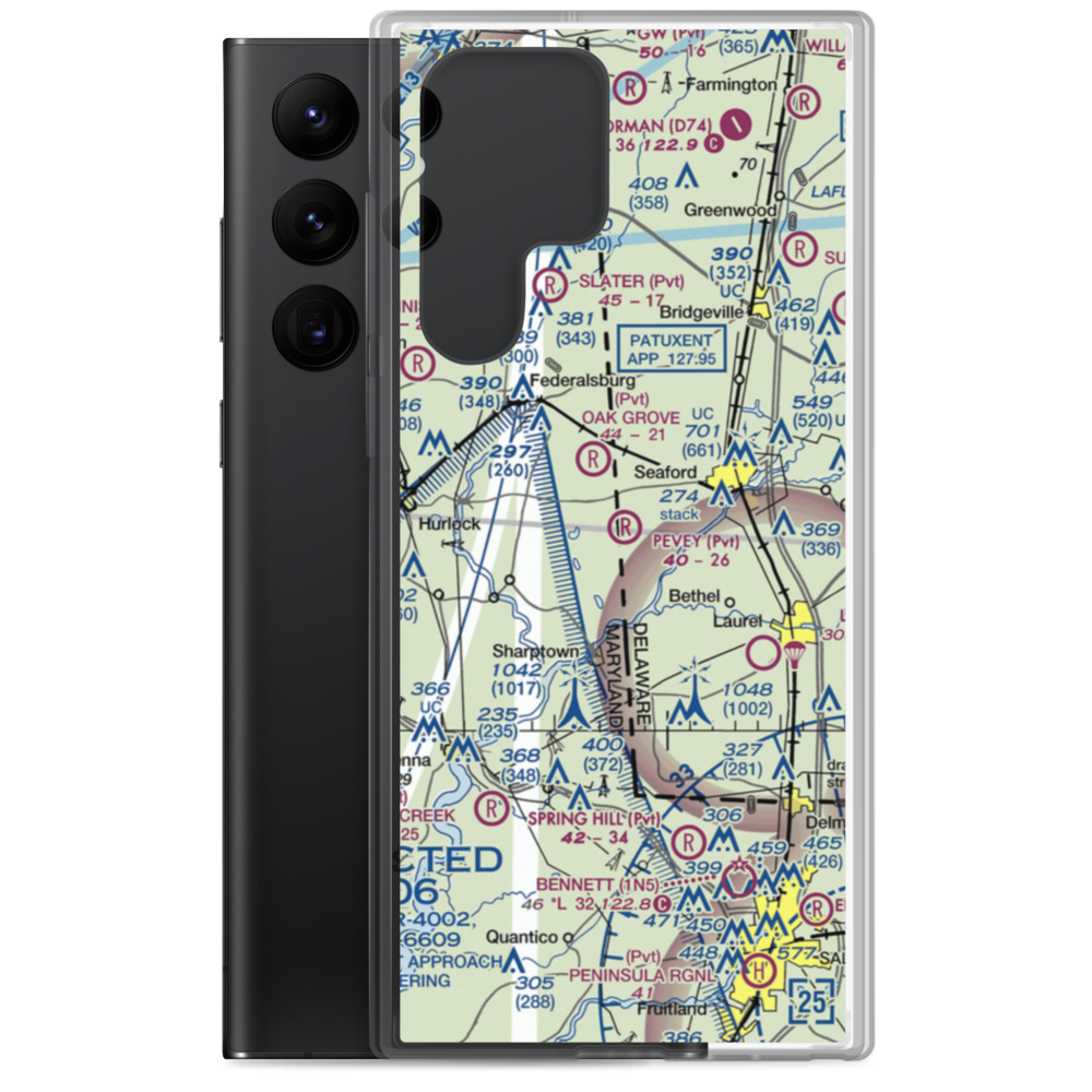 Pevey Airport (DE15) VFR Sectional Samsung Case Samsung Galaxy S22 Ultra model shown