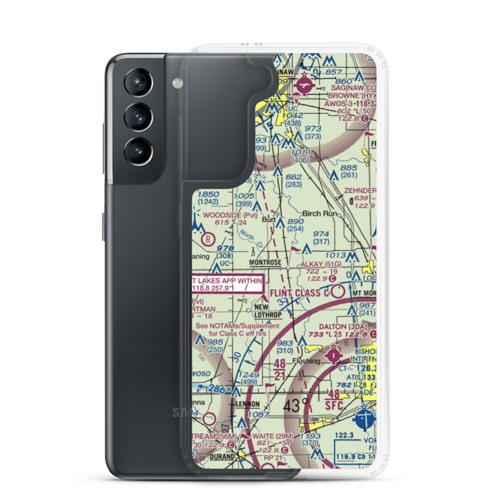 Pewanogowink-Banks Airport (MI43) VFR Sectional Samsung Case Samsung Galaxy S21 model shown