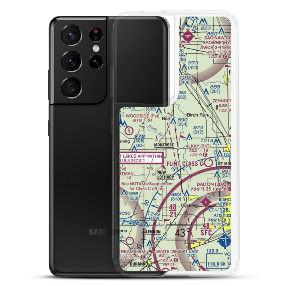 Pewanogowink-Banks Airport (MI43) VFR Sectional Samsung Case Samsung Galaxy S21 Ultra model shown
