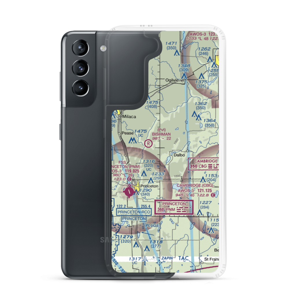 Pfau Airstrip (MN68) VFR Sectional Samsung Case Samsung Galaxy S21 model shown