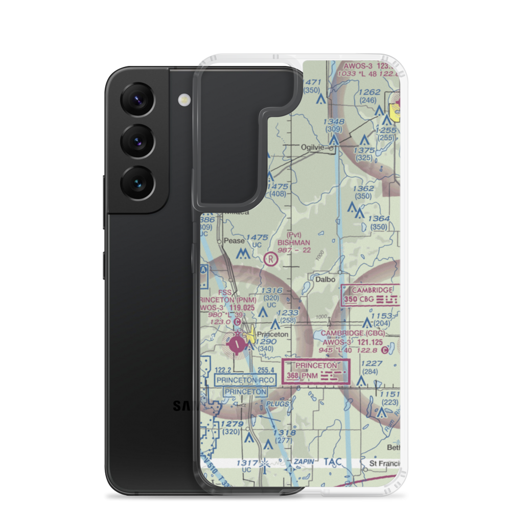 Pfau Airstrip (MN68) VFR Sectional Samsung Case Samsung Galaxy S22 model shown