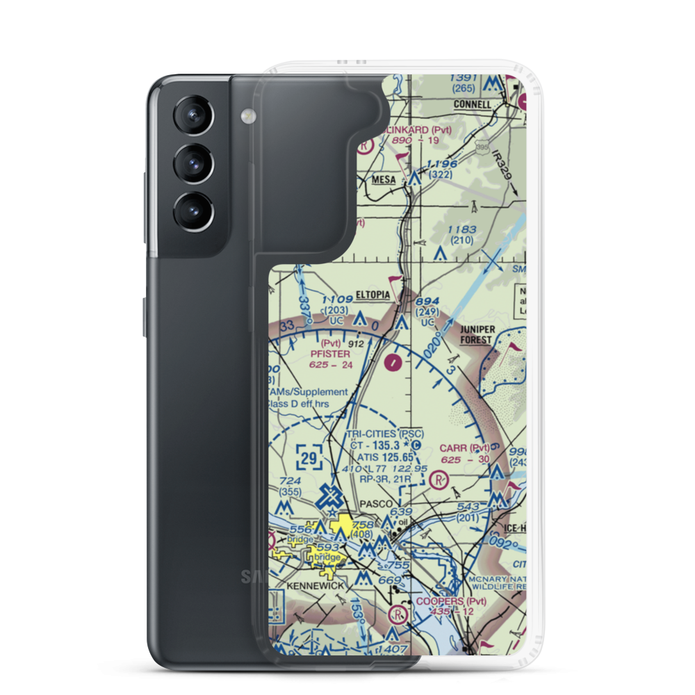 Pfister's Airport (WA24) VFR Sectional Samsung Case Samsung Galaxy S21 model shown