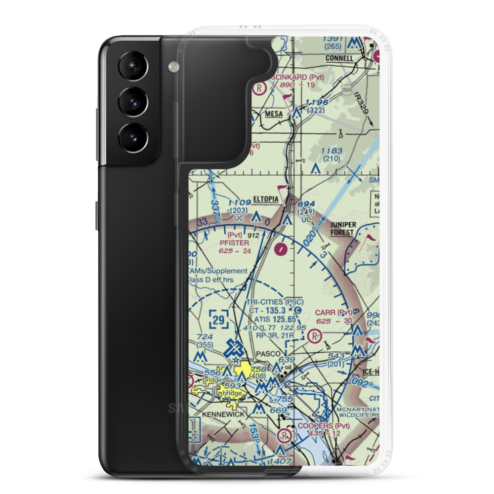 Pfister's Airport (WA24) VFR Sectional Samsung Case Samsung Galaxy S21 Plus model shown