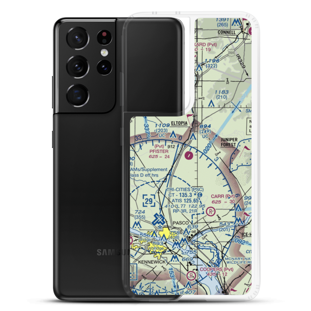 Pfister's Airport (WA24) VFR Sectional Samsung Case Samsung Galaxy S21 Ultra model shown