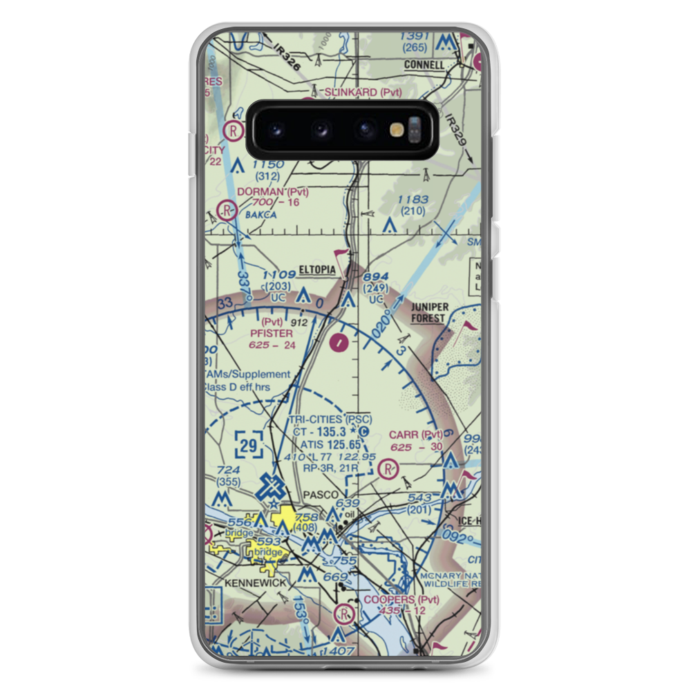 Pfister's Airport (WA24) VFR Sectional Samsung Case Samsung Galaxy S10+ model shown