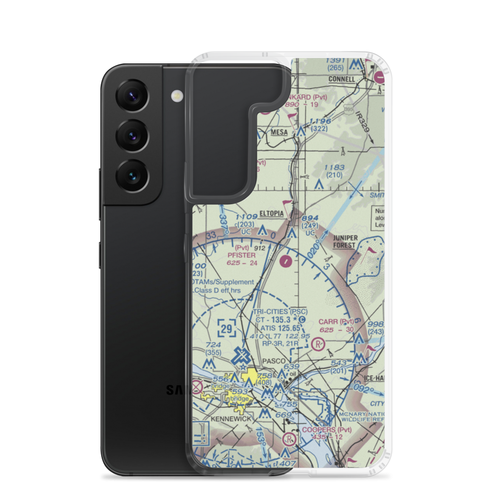 Pfister's Airport (WA24) VFR Sectional Samsung Case Samsung Galaxy S22 model shown
