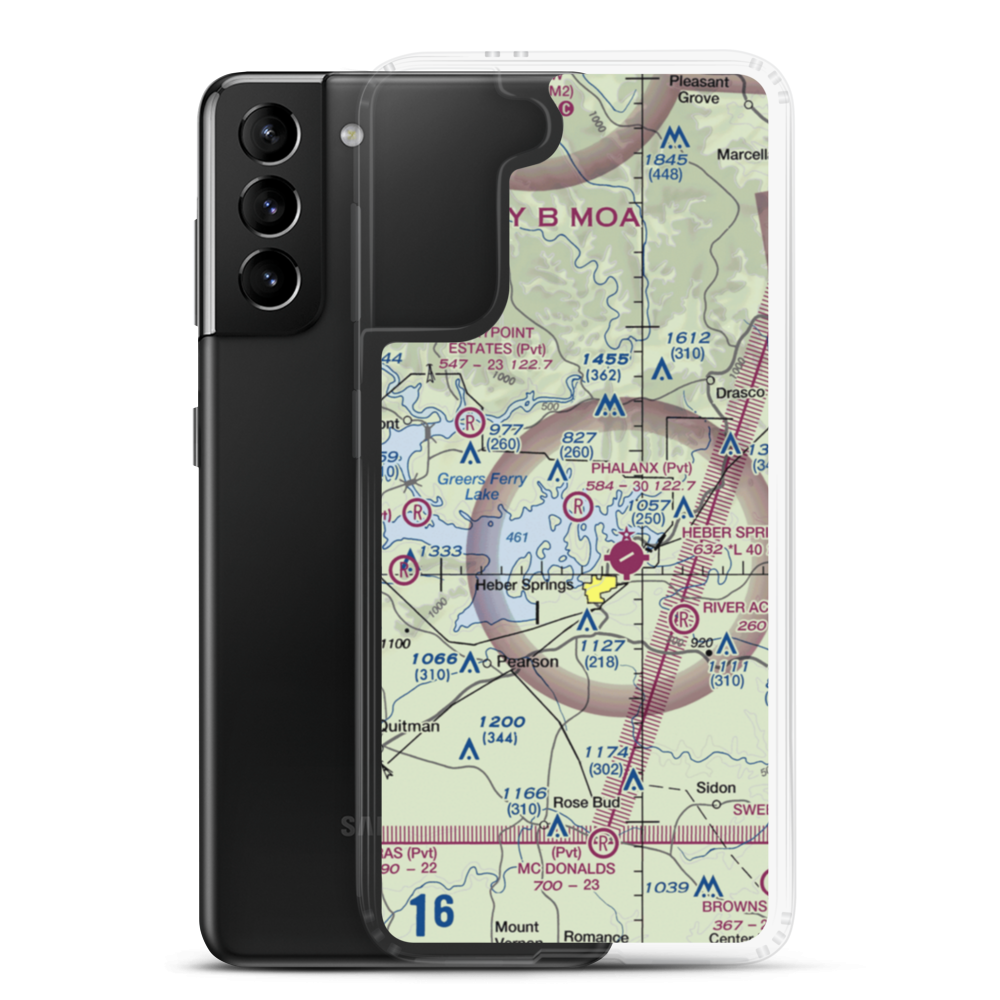 Phalanx Airport (30AR) VFR Sectional Samsung Case Samsung Galaxy S21 Plus model shown