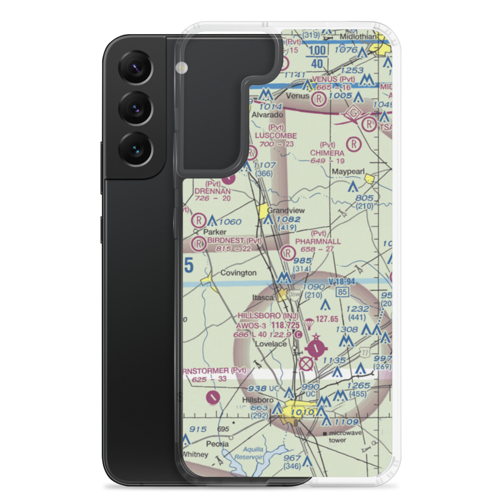 Pharmnall Airport (22TA) VFR Sectional Samsung Case Samsung Galaxy S22 Plus model shown
