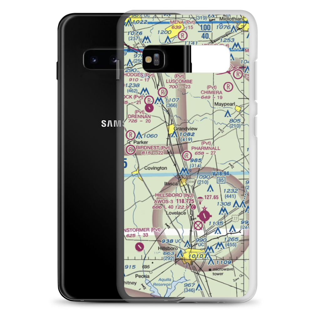 Pharmnall Airport (22TA) VFR Sectional Samsung Case Samsung Galaxy S10+ model shown