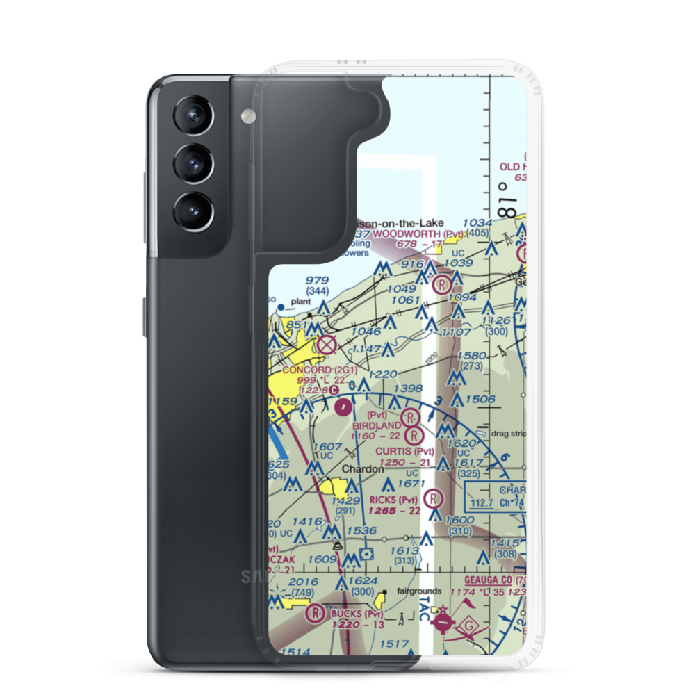 Pheasant Run Airport (OI31) VFR Sectional Samsung Case Samsung Galaxy S21 model shown