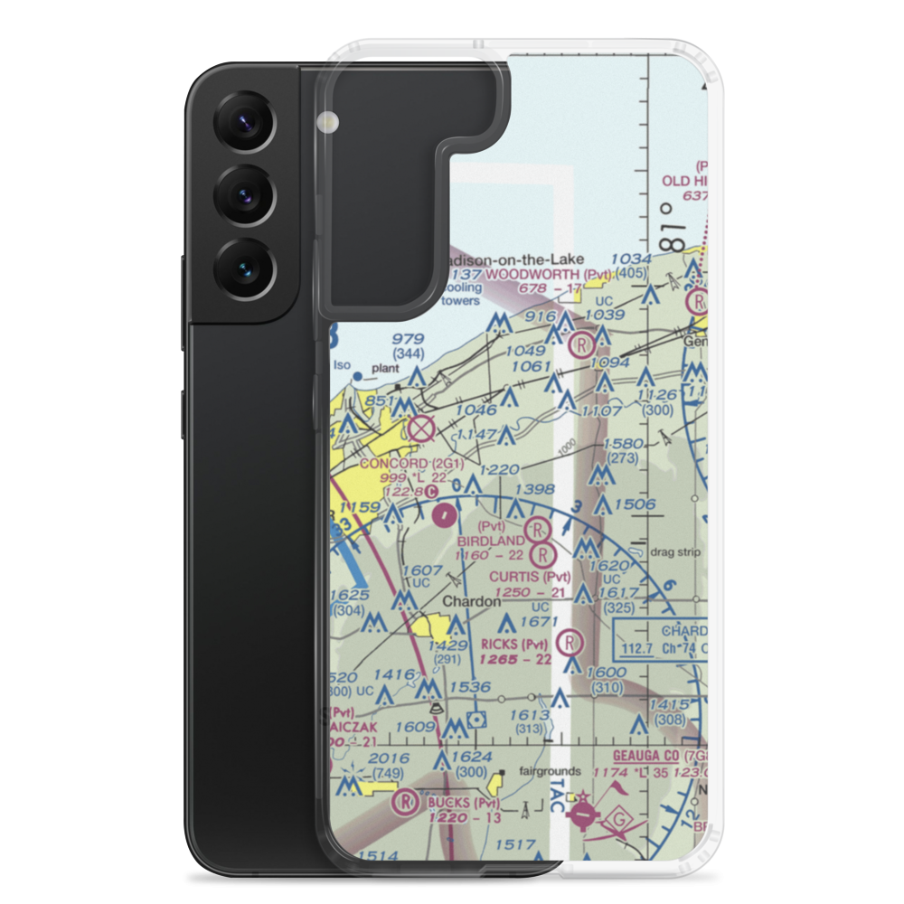 Pheasant Run Airport (OI31) VFR Sectional Samsung Case Samsung Galaxy S22 Plus model shown