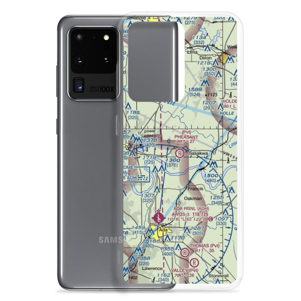 Pheasant Wings Airport (26OK) VFR Sectional Samsung Case Samsung Galaxy S20 Ultra model shown