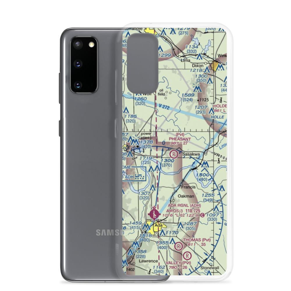 Pheasant Wings Airport (26OK) VFR Sectional Samsung Case Samsung Galaxy S20 model shown