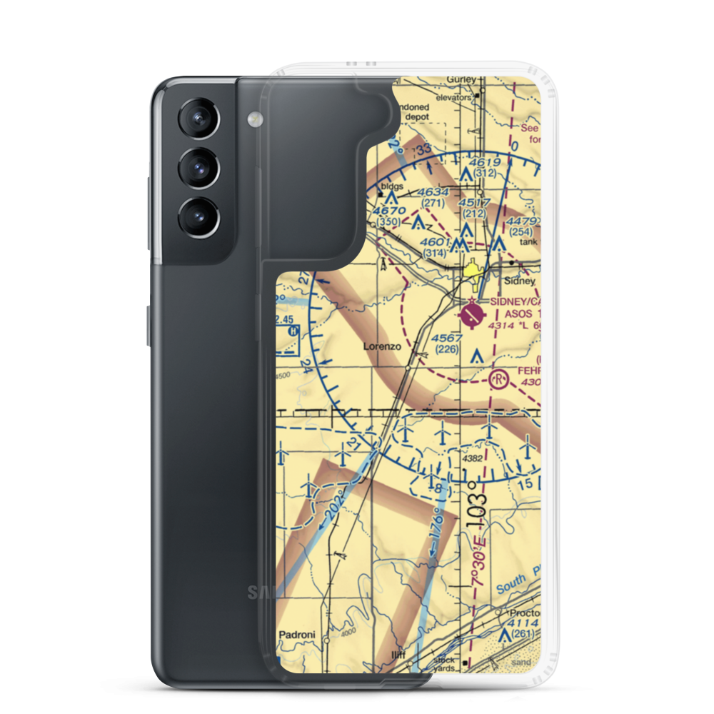 Phelps Airport (3NE9) VFR Sectional Samsung Case Samsung Galaxy S21 model shown