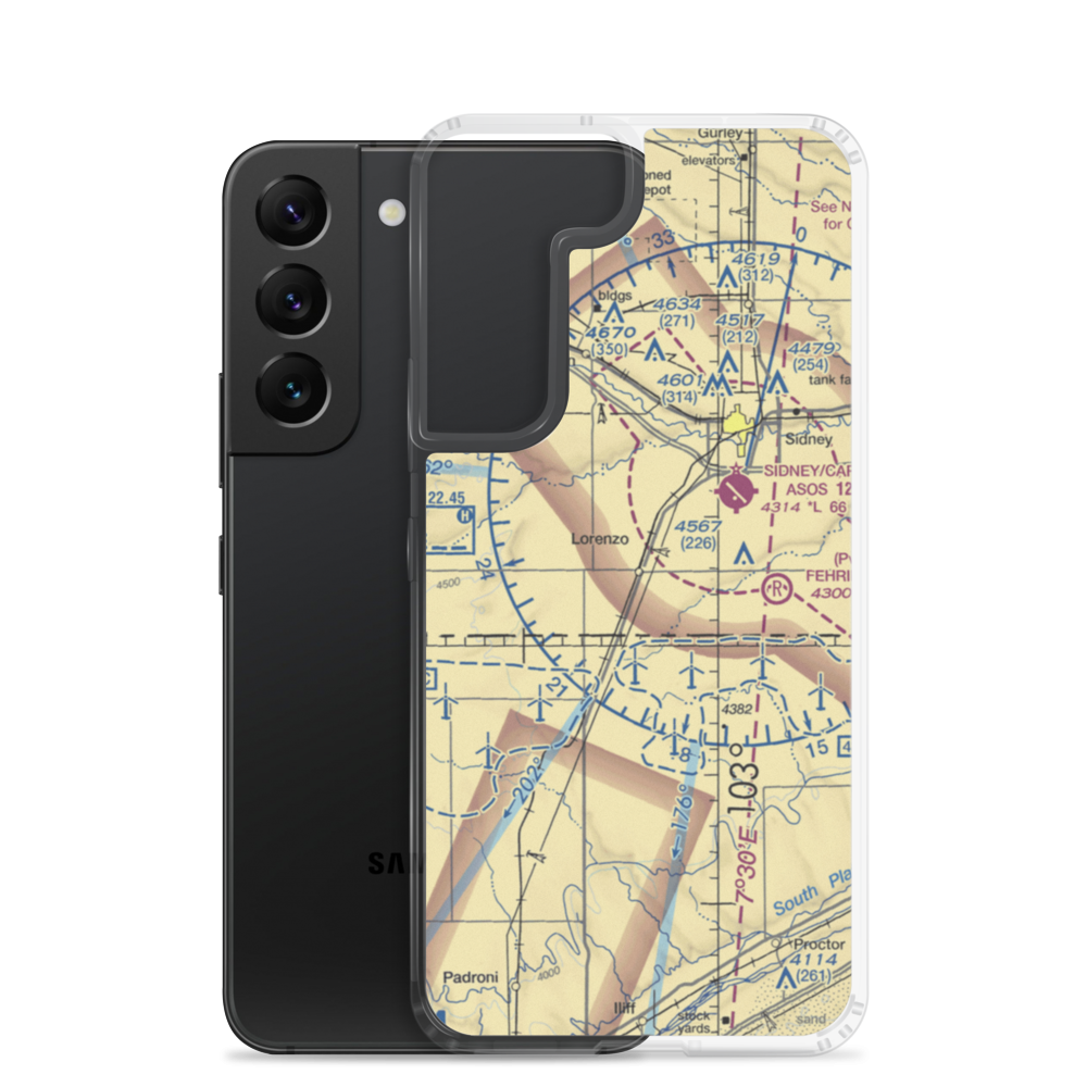 Phelps Airport (3NE9) VFR Sectional Samsung Case Samsung Galaxy S22 model shown