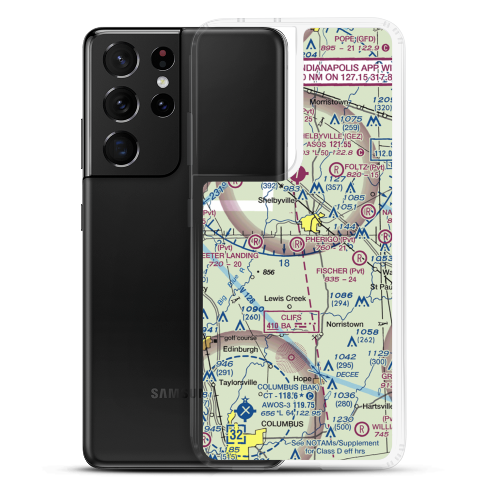 Pherigo Airport (IN49) VFR Sectional Samsung Case Samsung Galaxy S21 Ultra model shown