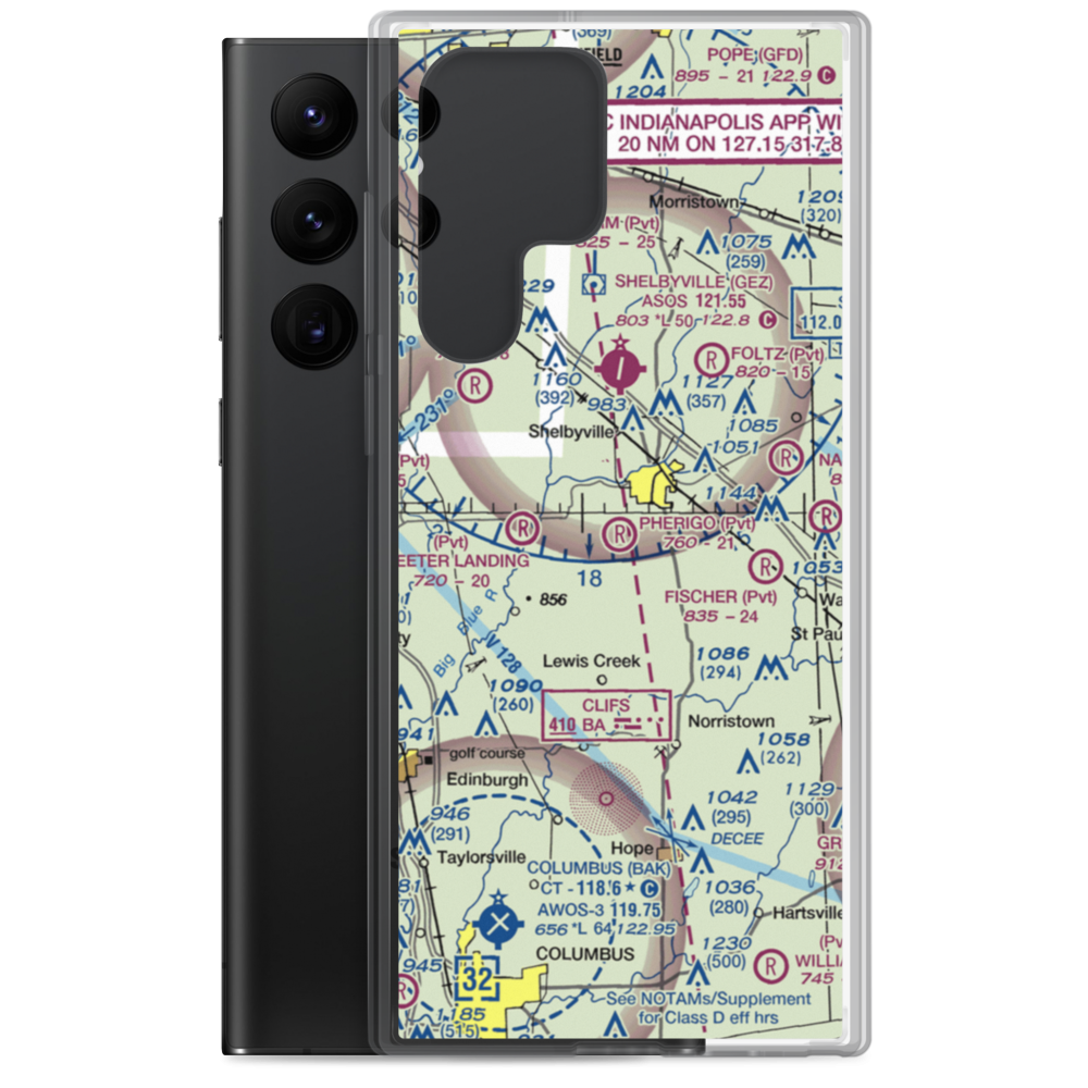 Pherigo Airport (IN49) VFR Sectional Samsung Case Samsung Galaxy S22 Ultra model shown