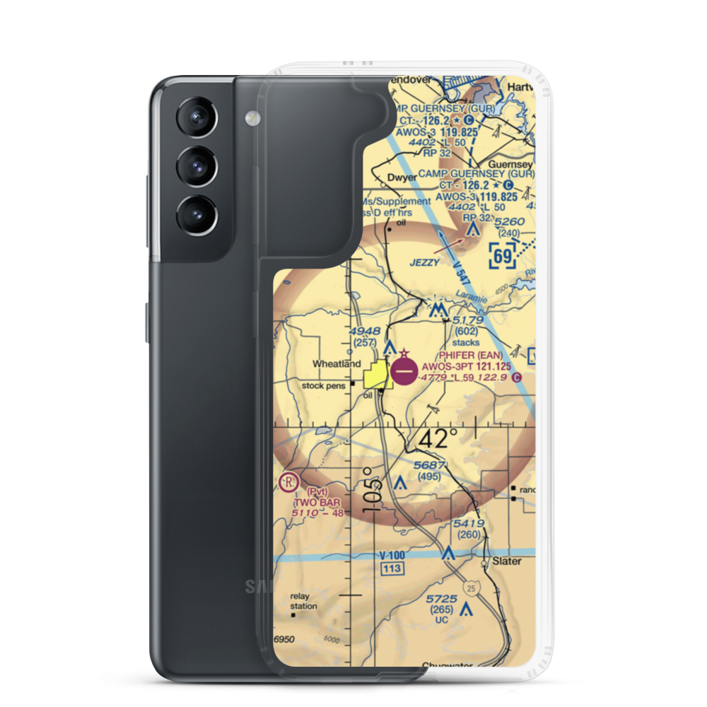 Phifer Airfield (EAN) VFR Sectional Samsung Case Samsung Galaxy S21 model shown