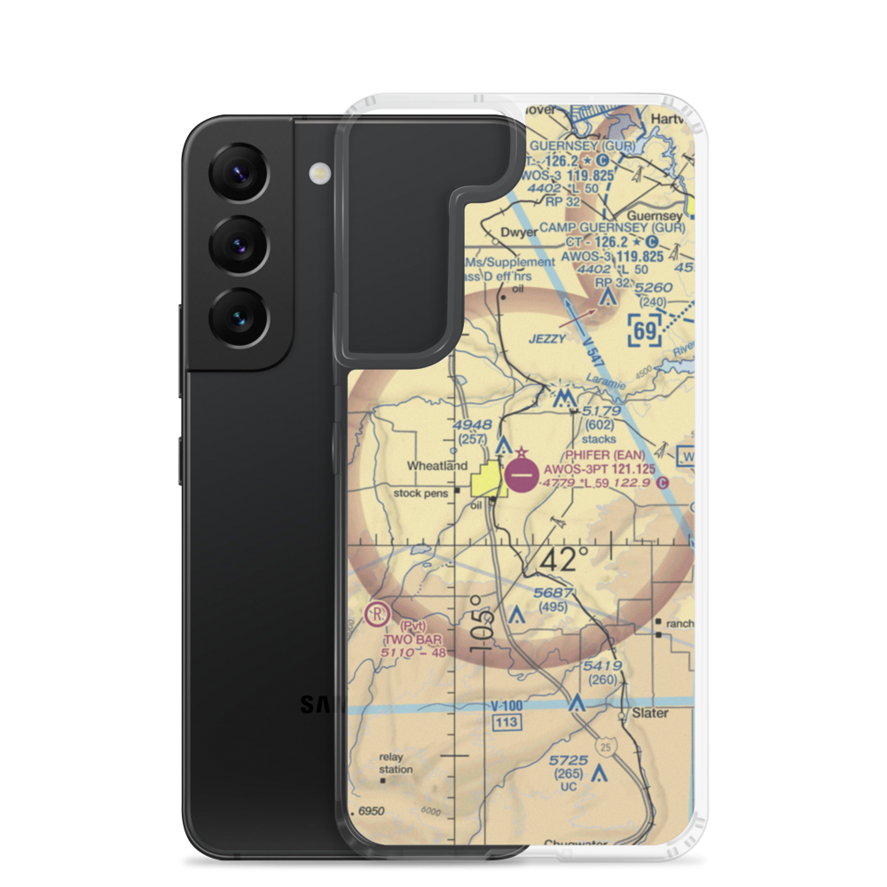 Phifer Airfield (EAN) VFR Sectional Samsung Case Samsung Galaxy S22 model shown