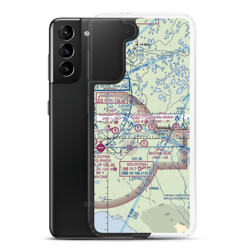 Phil's Airport (04AA) VFR Sectional Samsung Case Samsung Galaxy S21 Plus model shown