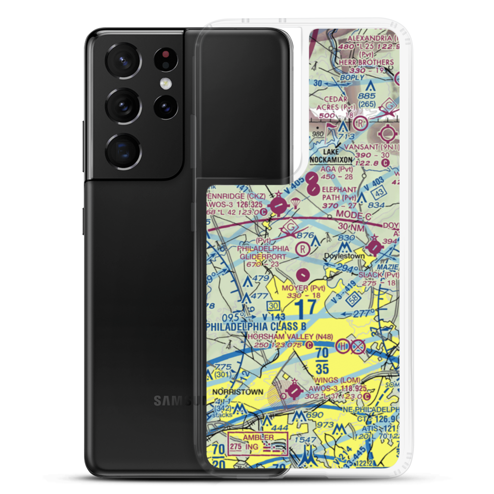 Philadelphia Gliderport (3PA2) VFR Sectional Samsung Case Samsung Galaxy S21 Ultra model shown